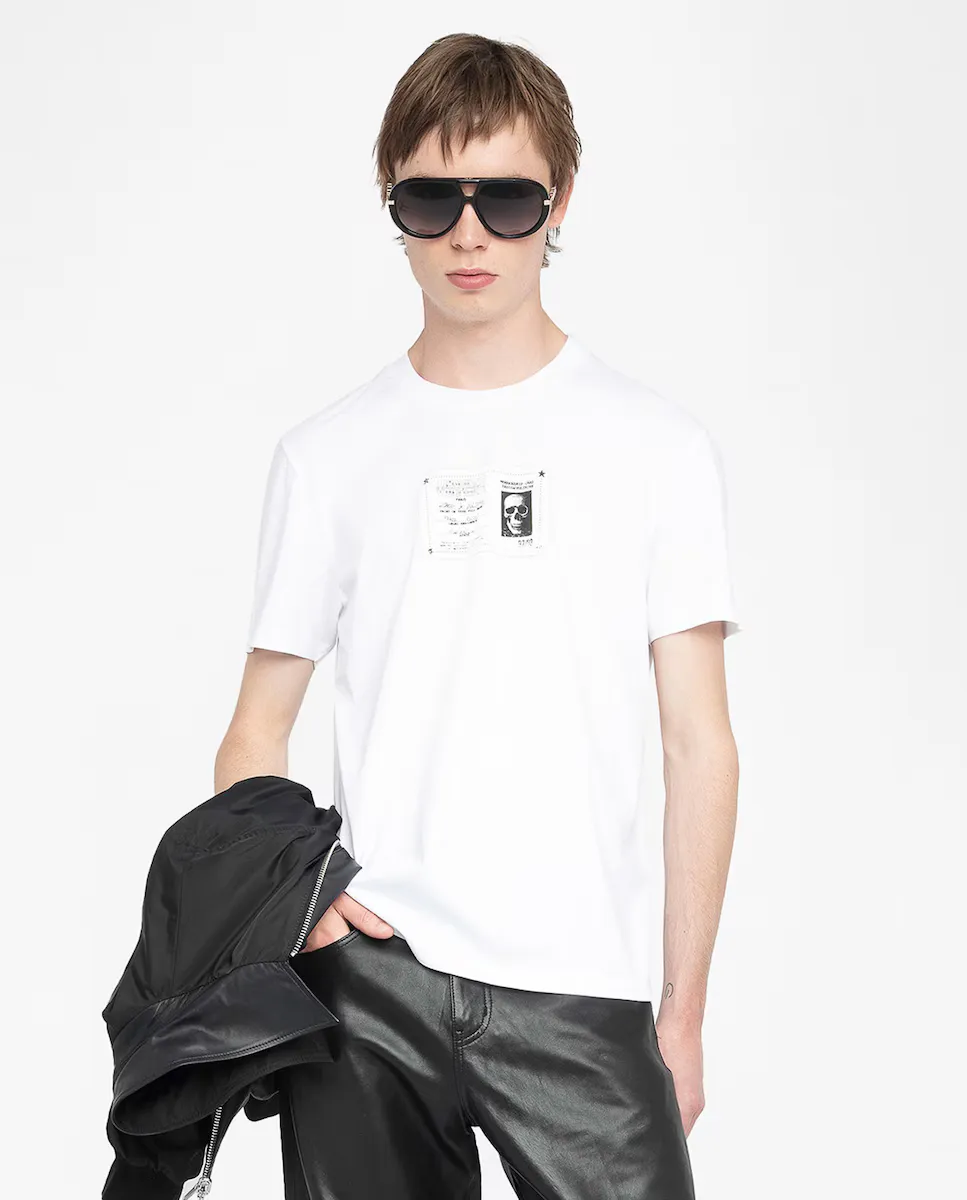 

Футболка Tommy мужская с короткими рукавами из хлопка Zadig & Voltaire, белый
