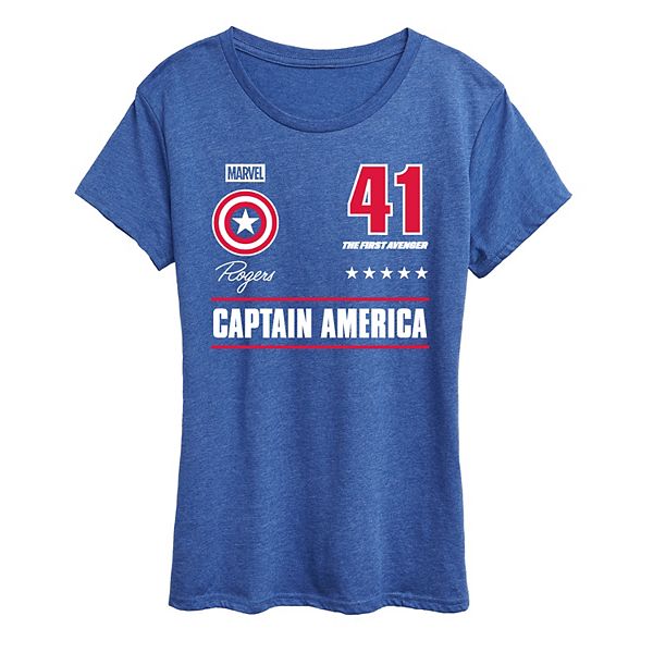 

Футболка с принтом Captain America Marvel, Heather Royal Blue, Синий, Футболка с принтом Captain America Marvel, Heather Royal Blue