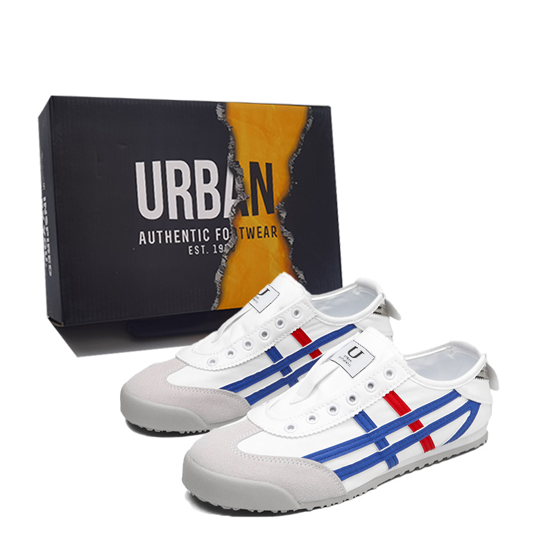 

URBAN AUTHENTIC Антискользящие износостойкие низкие скейтерские кроссовки унисекс новые бело-голубые, цвет New White Blue