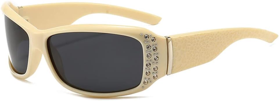 

Женские поляризованные солнцезащитные очки, женские очки для вождения и вечеринок, модные женские блестящие солнцезащитные очки для женщин с защитой от УФ-излучения UV400 Generic, Beige