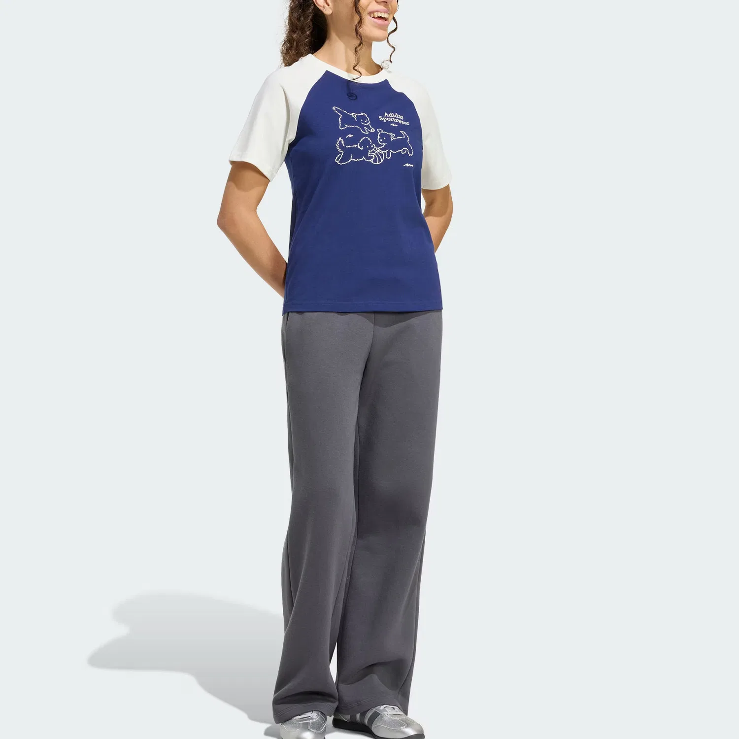 Футболка женская Dark Blue/Jade White, с круглым вырезом Adidas — фото 3
