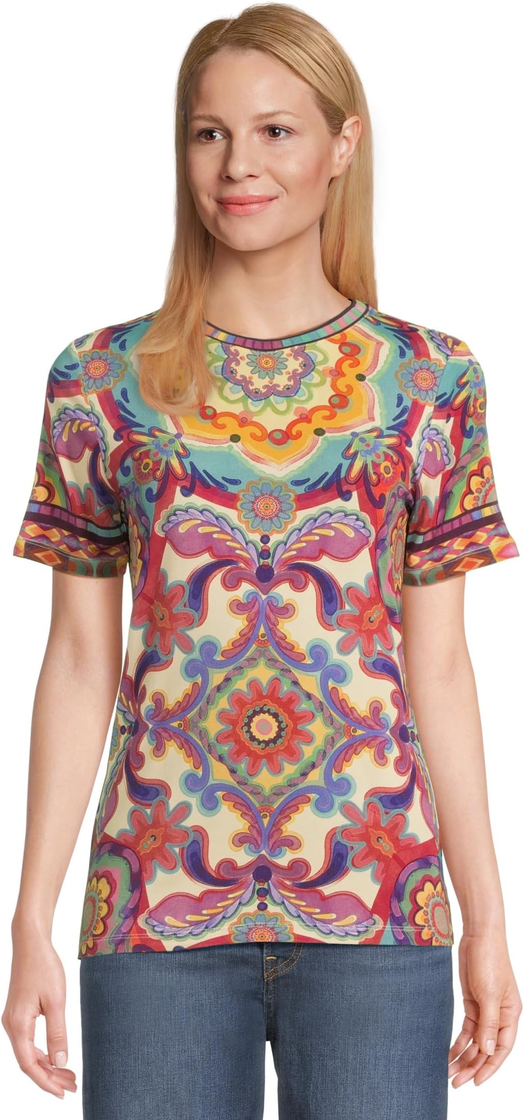 

Футболка Johnny Was The Janie Favorite Favorite Short Sleeve Crew Neck, цвет Mcanna Scarf