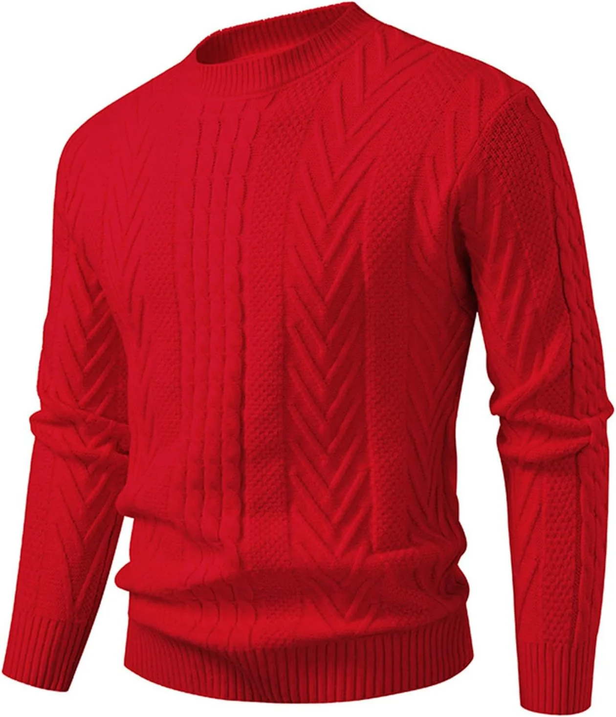 

Мужской свитер с воротником-гольф, Casual, Slim Fit, кабельная вязка, теплый, длинный рукав, зимний
