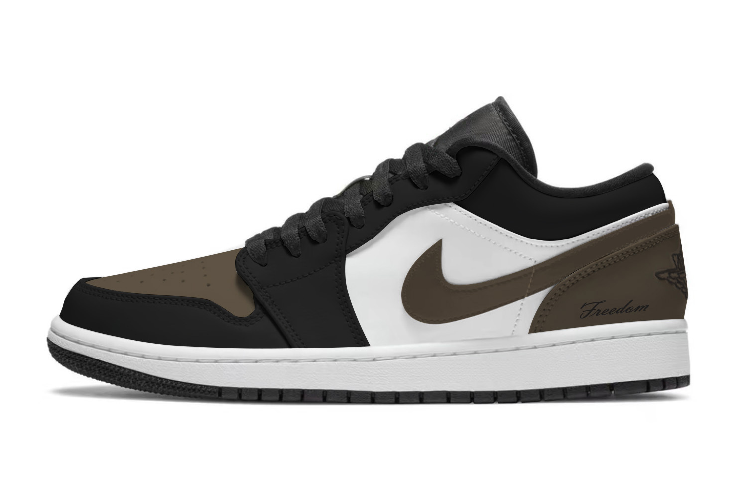 

Air 1 Black Magic Khaki Black F нескользящие устойчивые к истиранию низкие детские баскетбольные кроссовки Jordan, черный коричневый