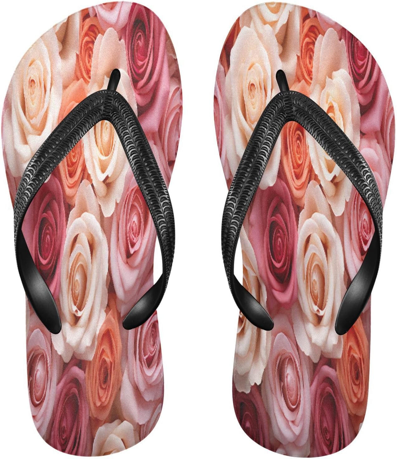 

Мужские летние шлепанцы для пляжа с розовым букетом, цветной текстурой, резиновые нескользящие сандалии для душа и прогулки Sinestour