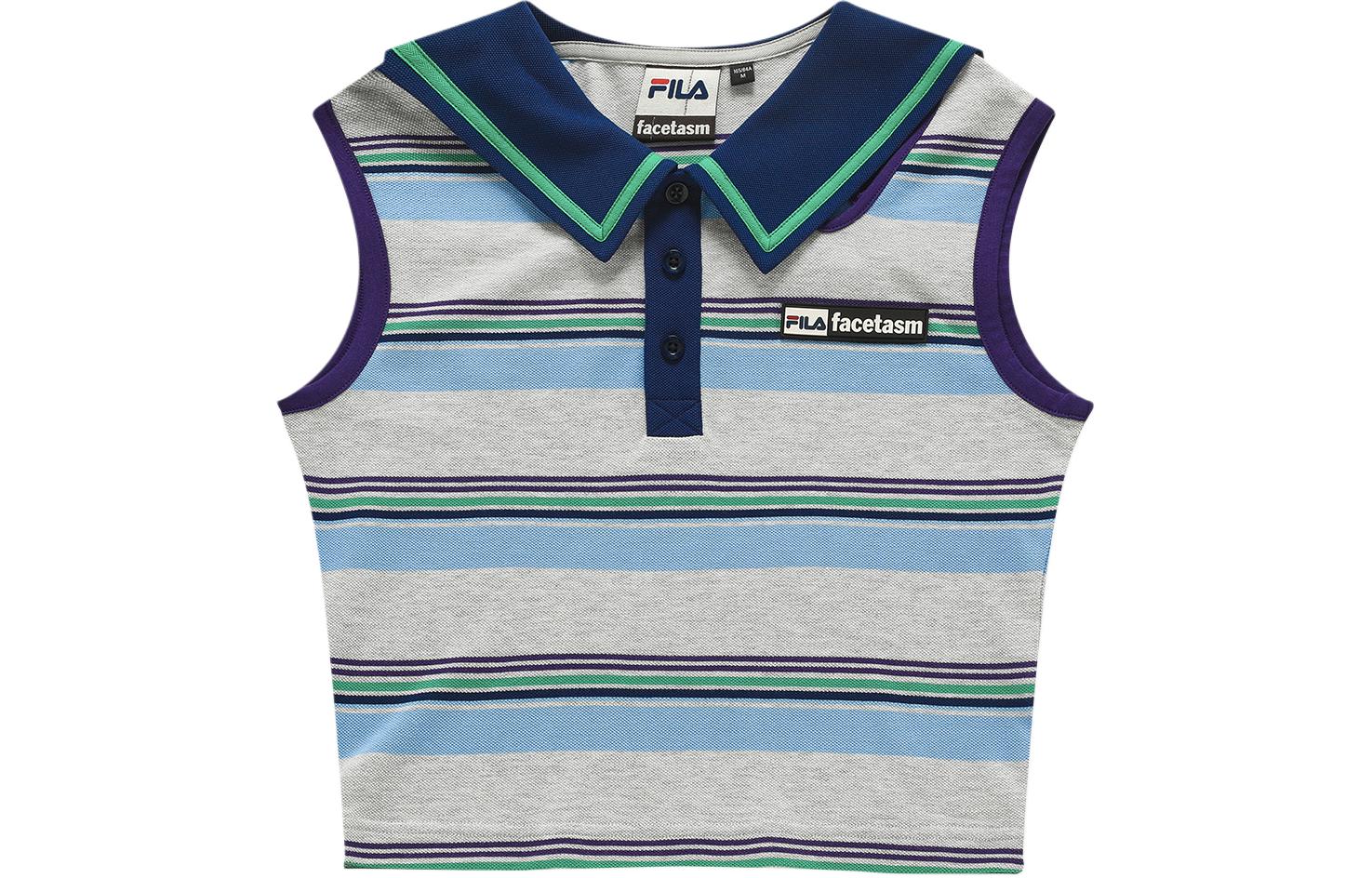 

Футболка поло X FACETASM женская серебристый цветок серый FILA FUSION