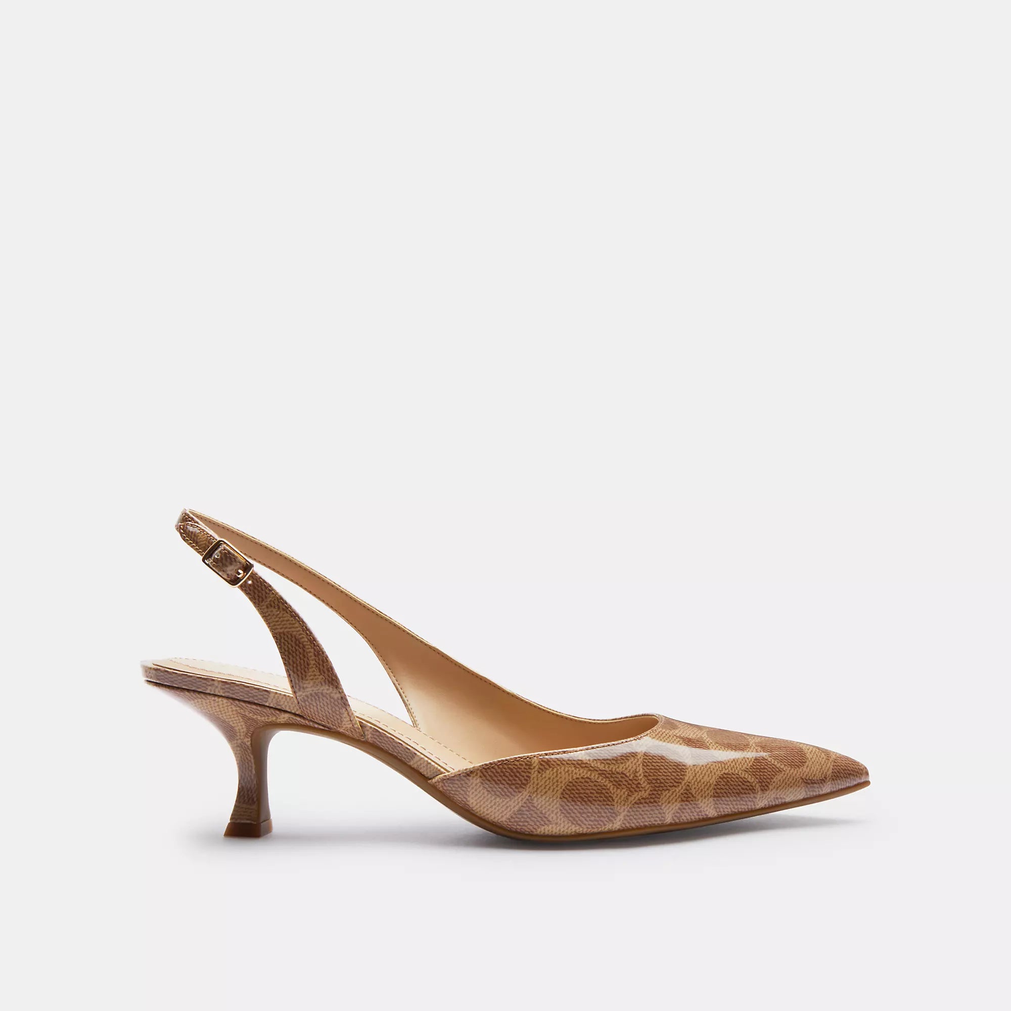 Coach Outlet Roxanne Туфли-лодочки из фирменной ткани, Tan — фото 4