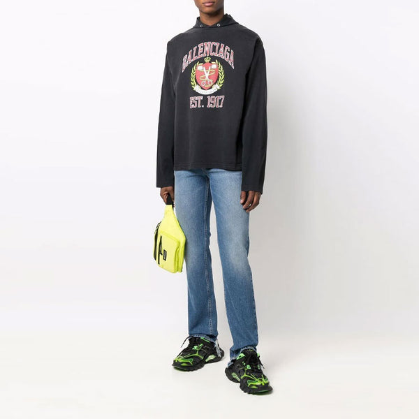Толстовка est. 1917 college logo print hoodie 'black' Balenciaga, черный — фото 2
