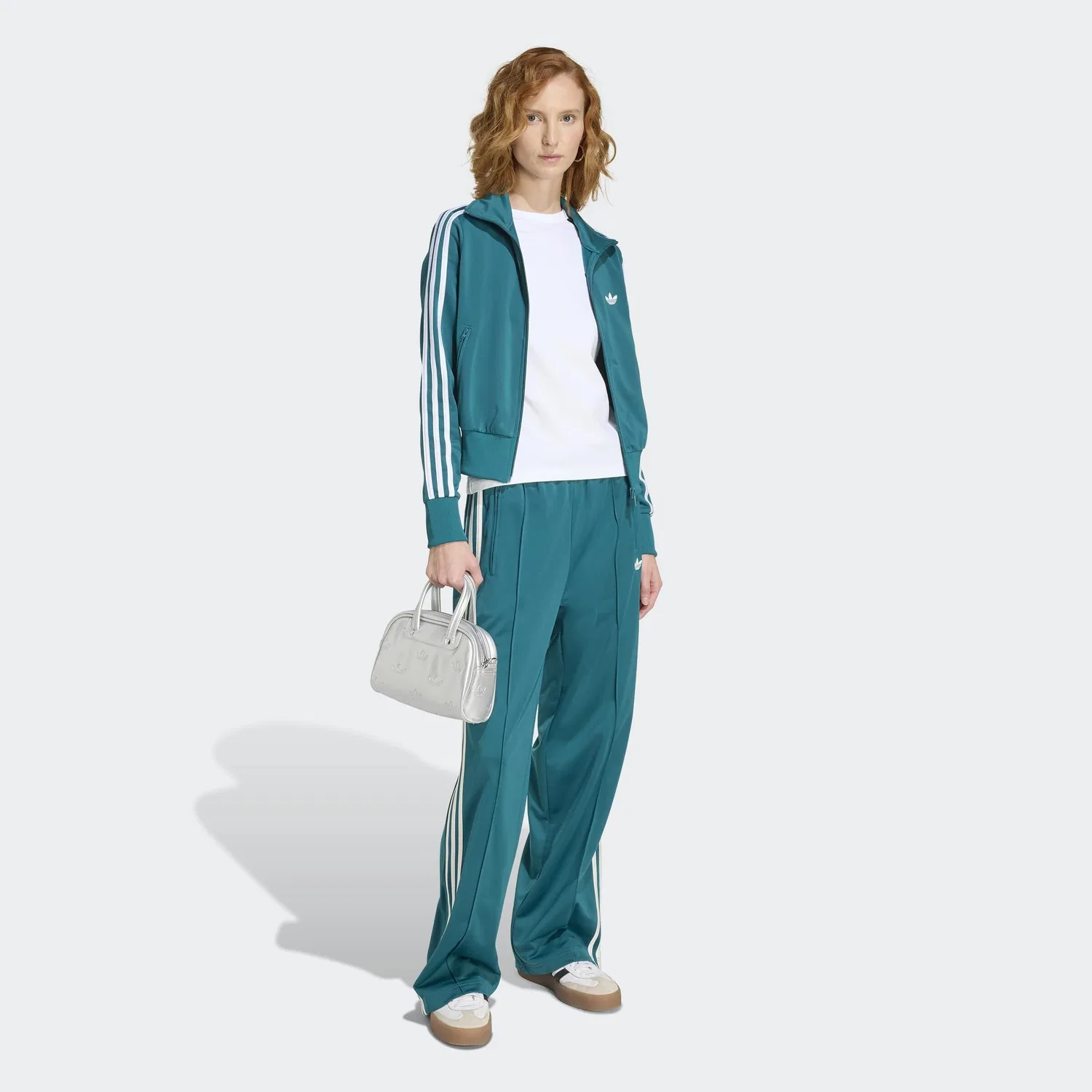 Худи на молнии Adidas Originals Firebird Classic в бирюзовом цвете — фото 3