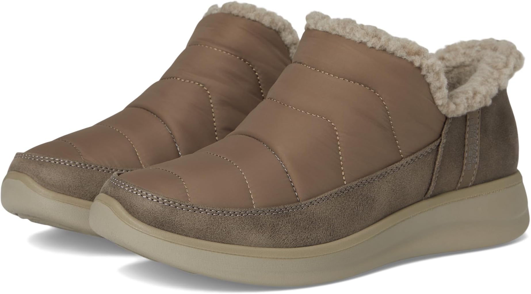 Тапочки SKECHERS Women's Cozy Escape - Snow Puff Hands Free Slip-ins, Dark Taupe