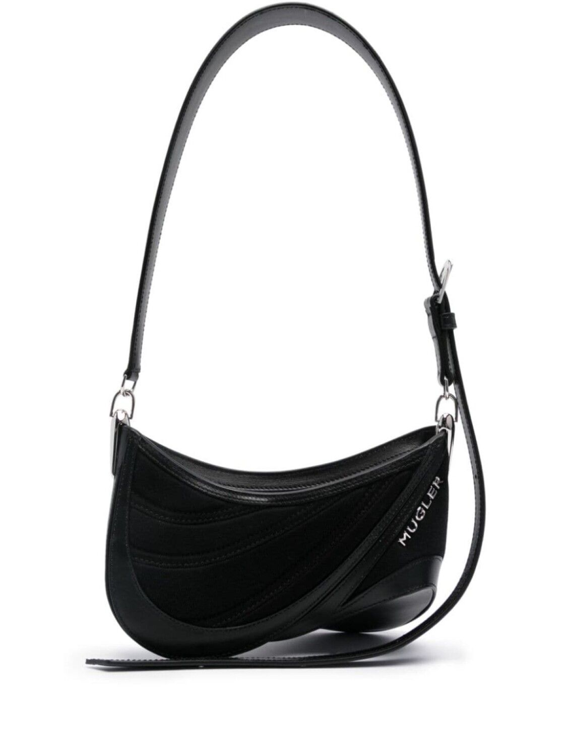

Mugler embossed Spiral Curve 01 shoulder bag, черный