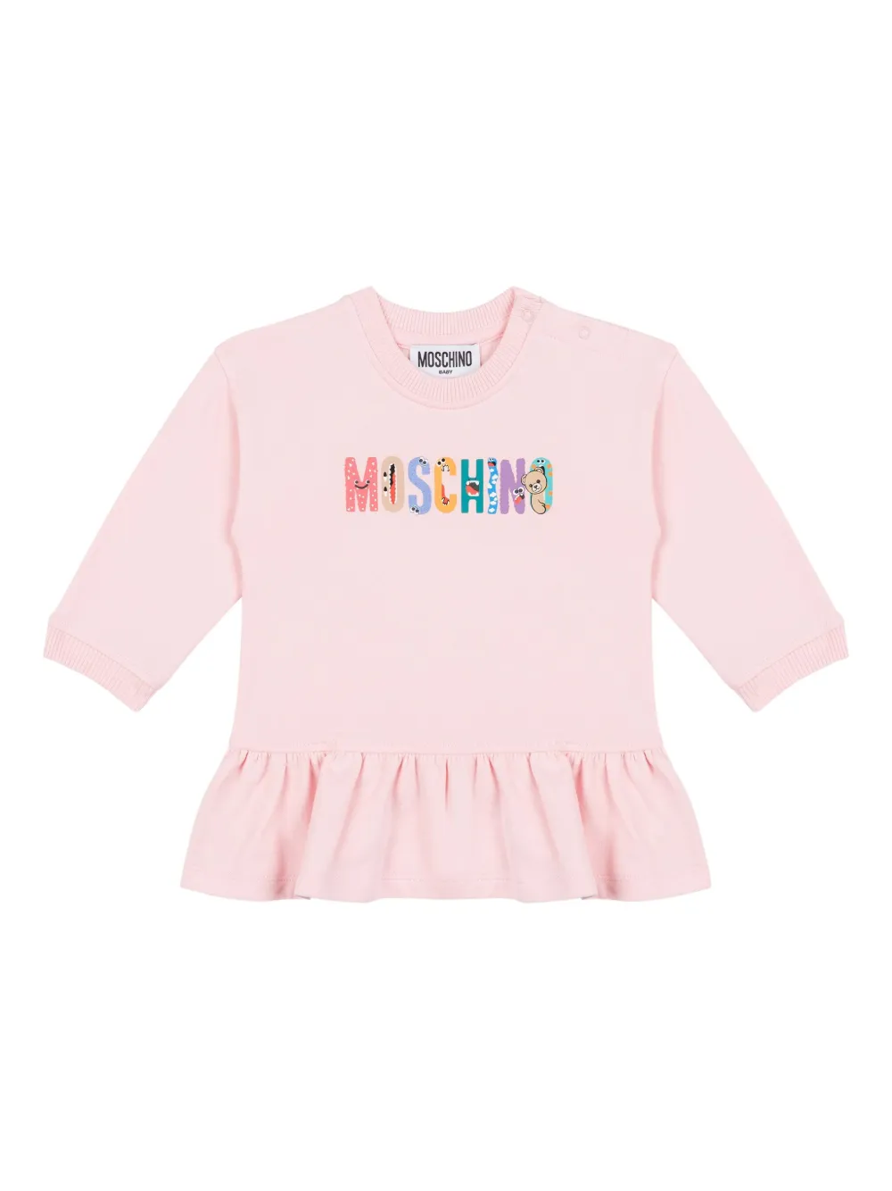 

Платье с оборками Moschino Kids, розовый