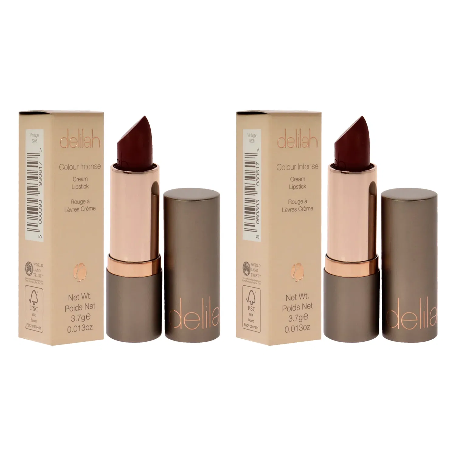 Интенсивная кремовая помада Colour Intense Cream Lipstick - Vintage от Delilah для женщин - 0,13 унции - набор из 2 штук — фото 3