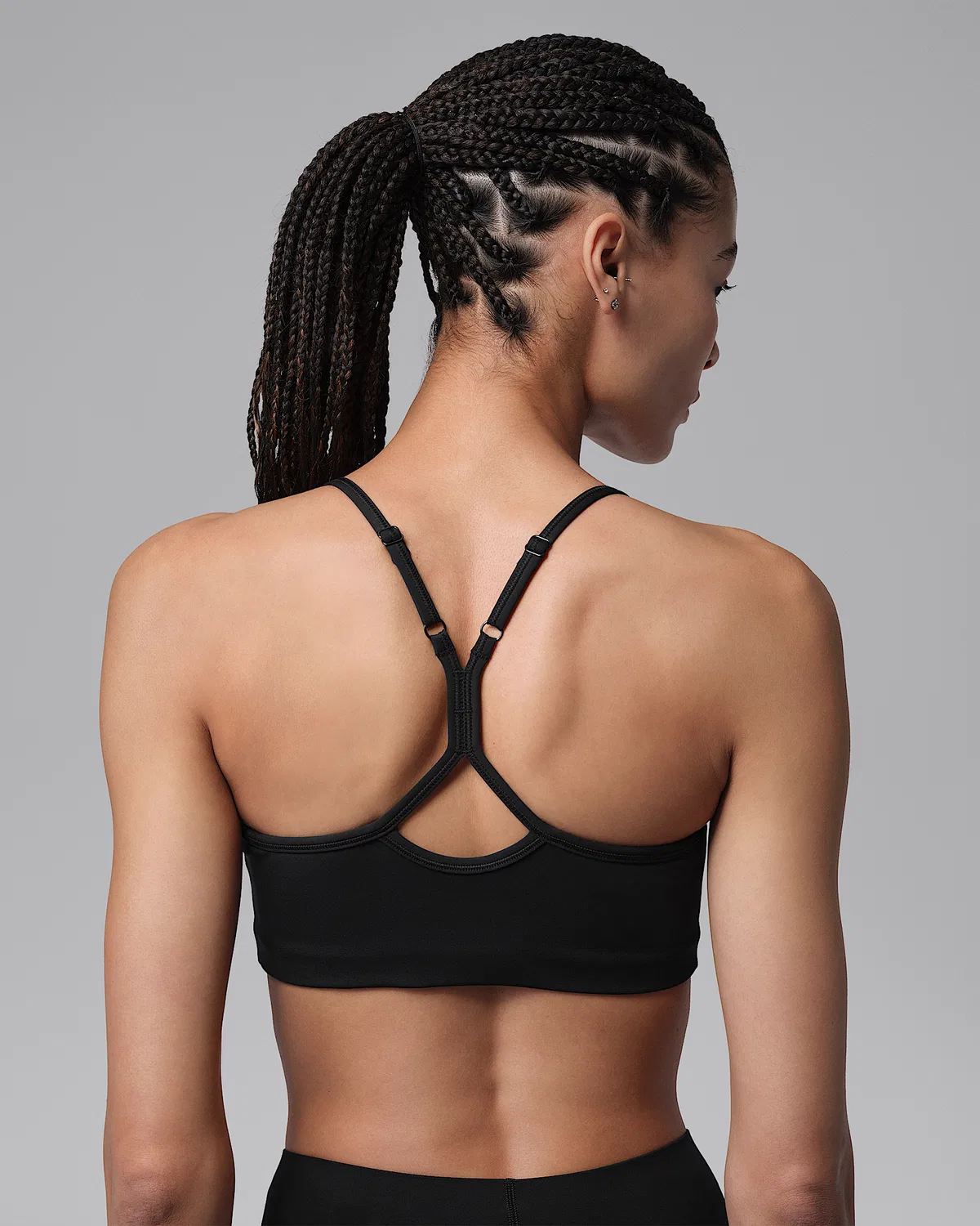 Женский спортивный бюстгальтер с легкой поддержкой Jordan Sport Flightweight, Black/Anthracite/Clear — фото 2