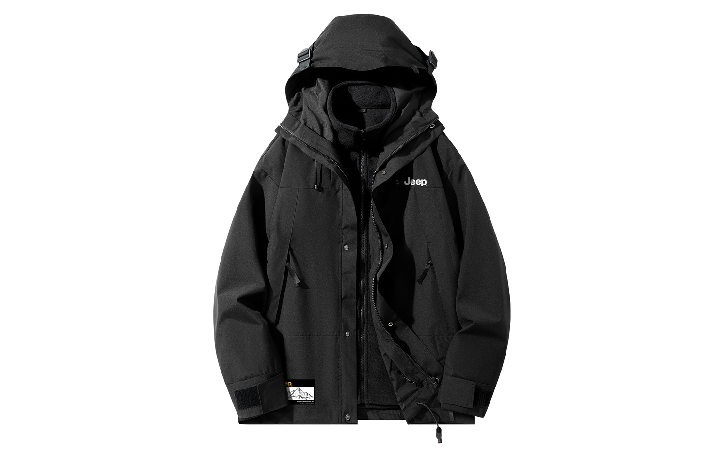 

Jeep Трехслойная ветровка тренч унисекс, Pure Black (3-in-1)