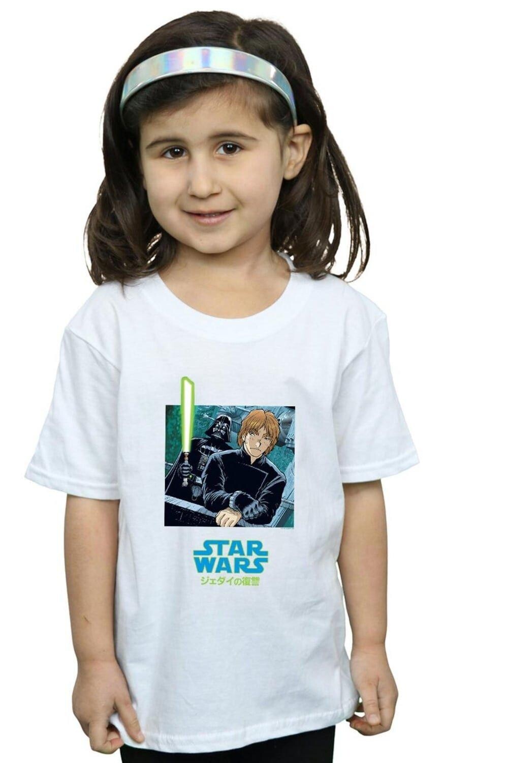 

Хлопковая футболка с аниме «Вейдер и Люк» Star Wars, белый