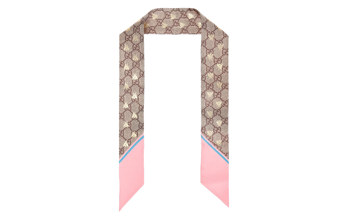 GUCCI Шёлковый шарф женский, Pink — фото 4