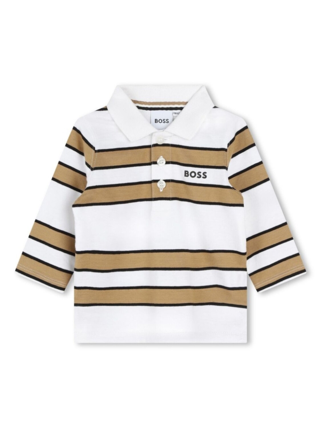 

BOSS Kidswear рубашка поло в полоску с логотипом, белый
