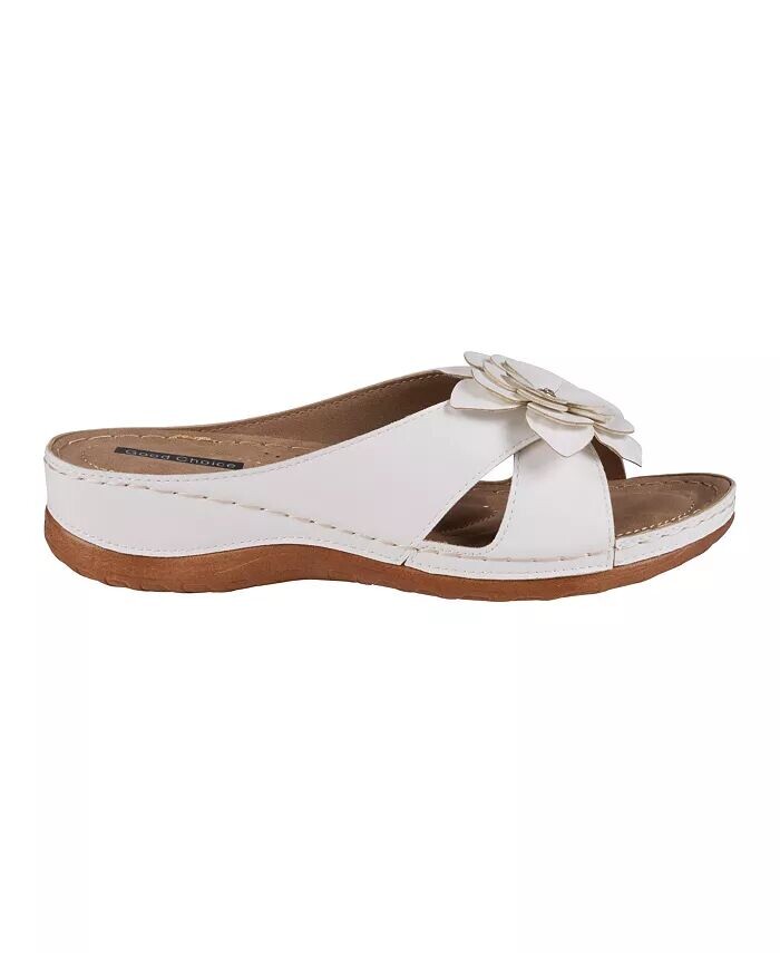 Женские комфортные сандалии Joy Flower Rosette GC Shoes, белый — фото 2