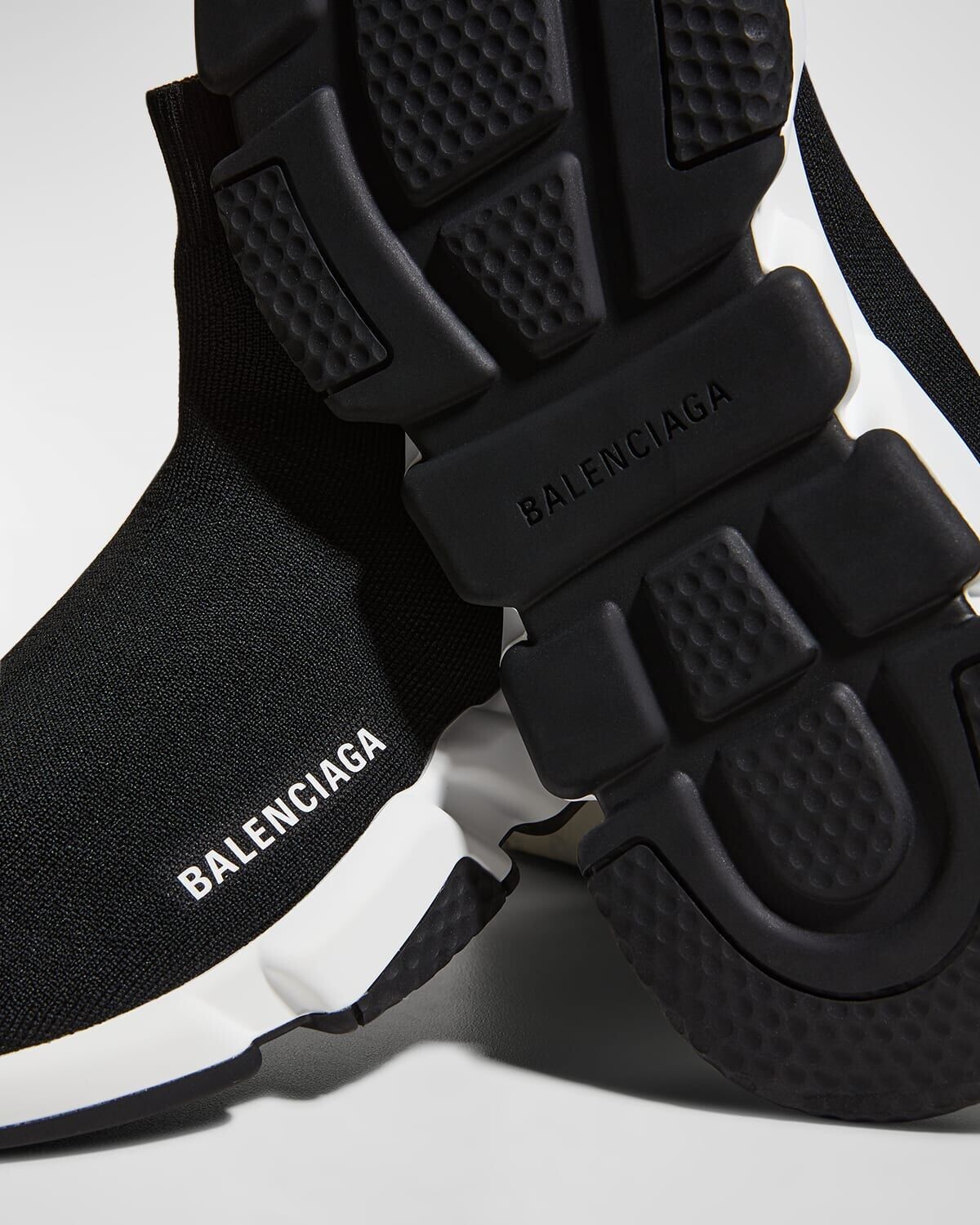 Кроссовки Speed ​​из переработанной вязки Balenciaga, цвет 1015 Black/White/Black — фото 4