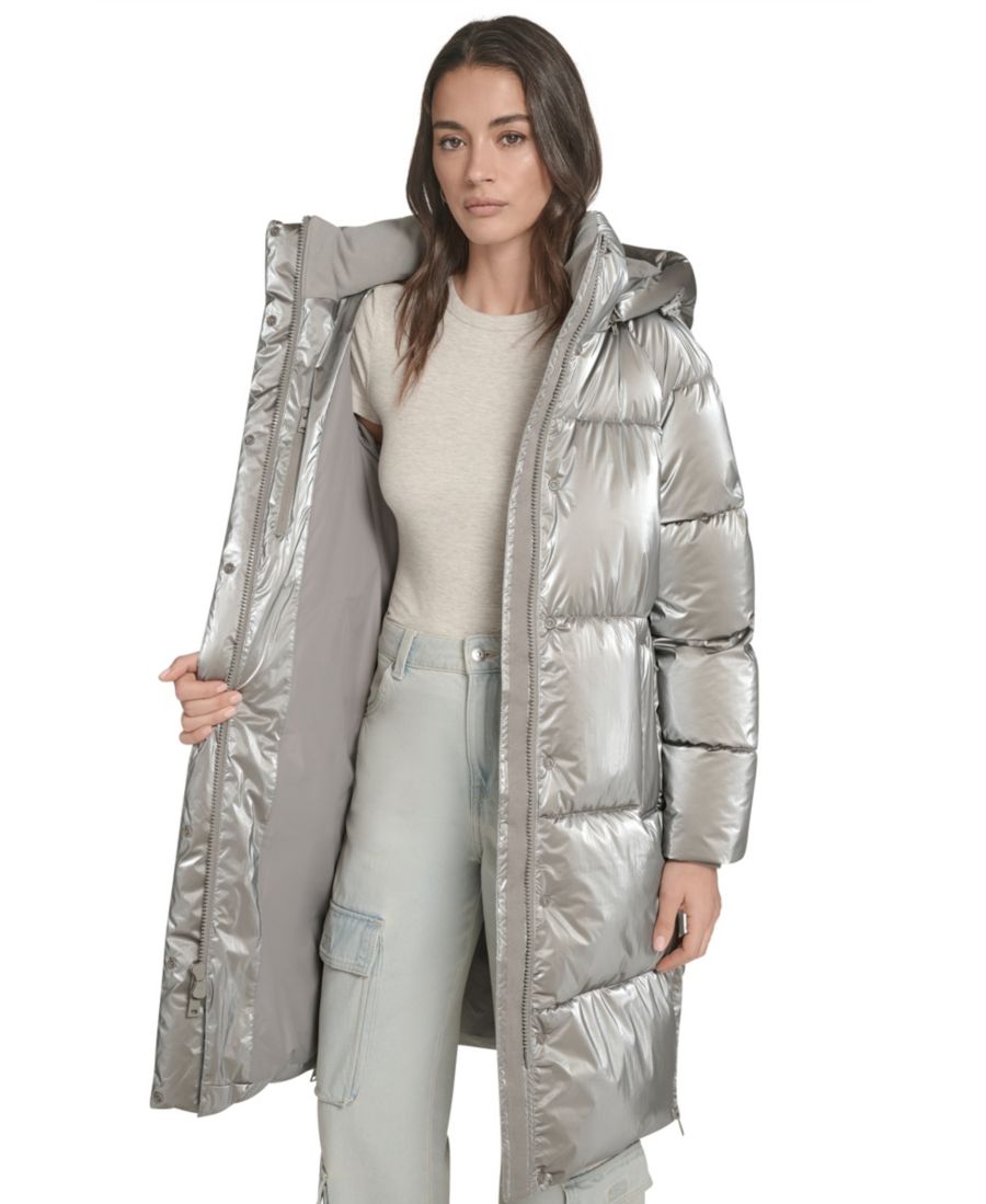 Женская длинная пуховая куртка стандартного размера Levi's, Silver — фото 3