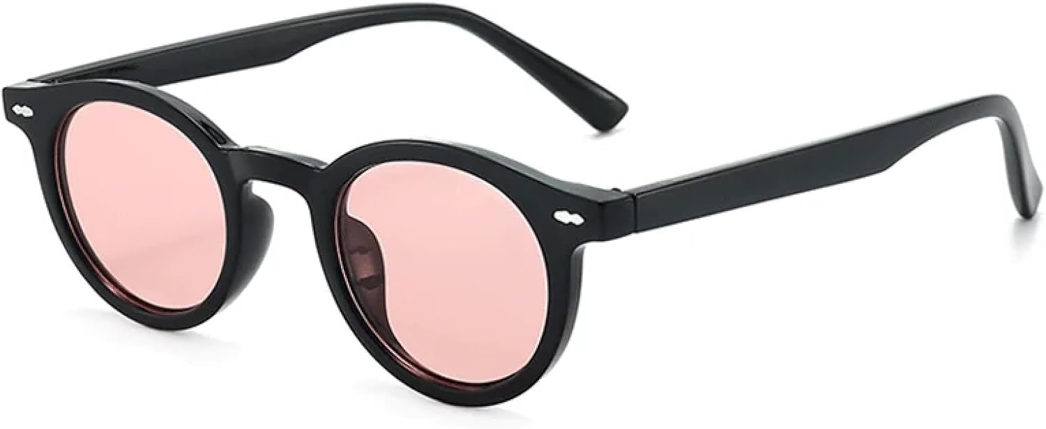 

Круглые солнцезащитные очки для мужчин и женщин, маленькая оправа, классические очки, женские очки, черные, с леопардовым принтом, зеленые, синие, с защитой от УФ-излучения UV400 DSVIGF, Black Pink