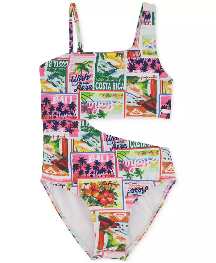 

Купальник слитный Big Girls Love Roxy Sling Shoulder Cut-Out, белый