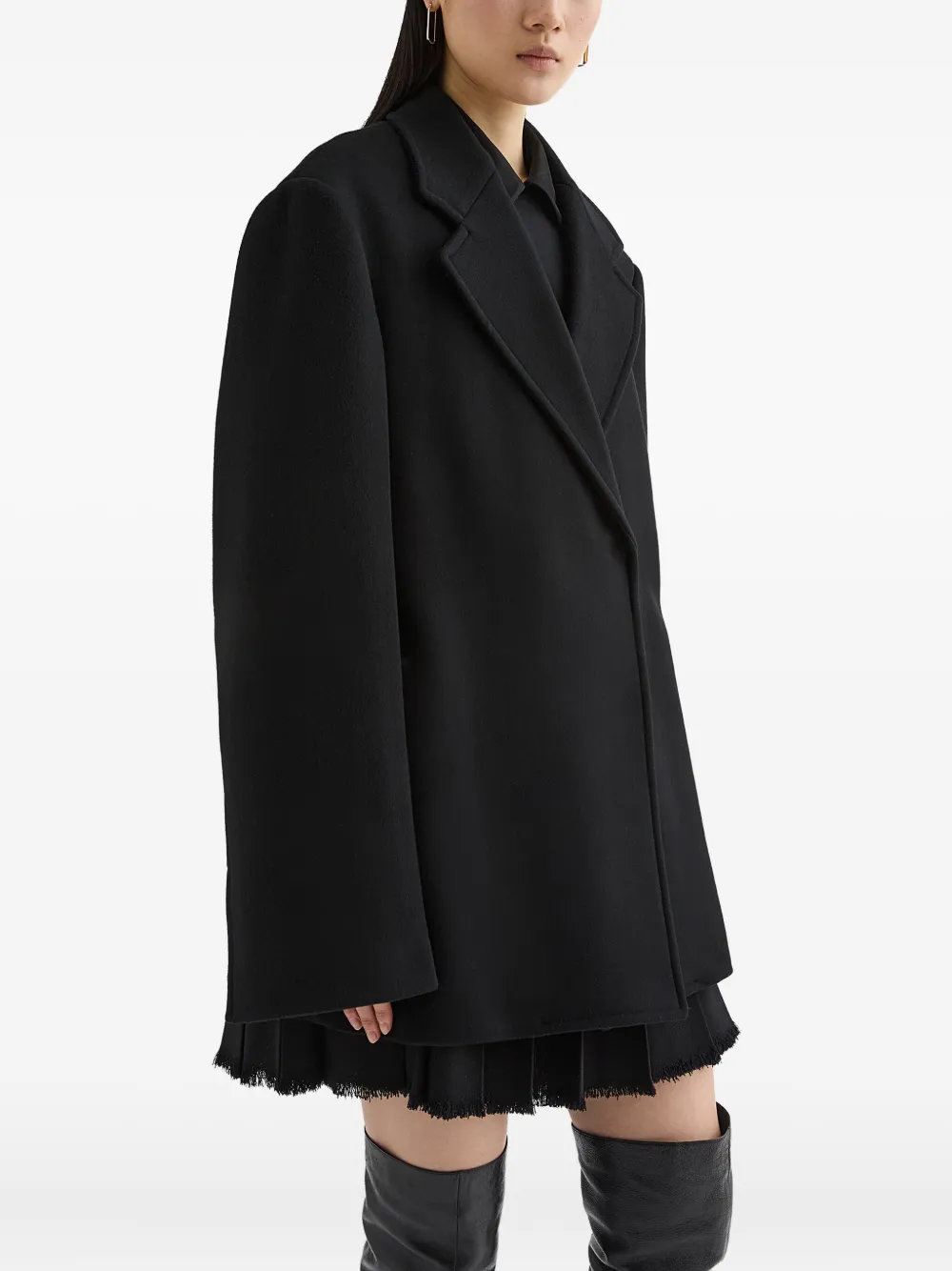 Пальто с потайной застежкой JIL SANDER, черный — фото 3