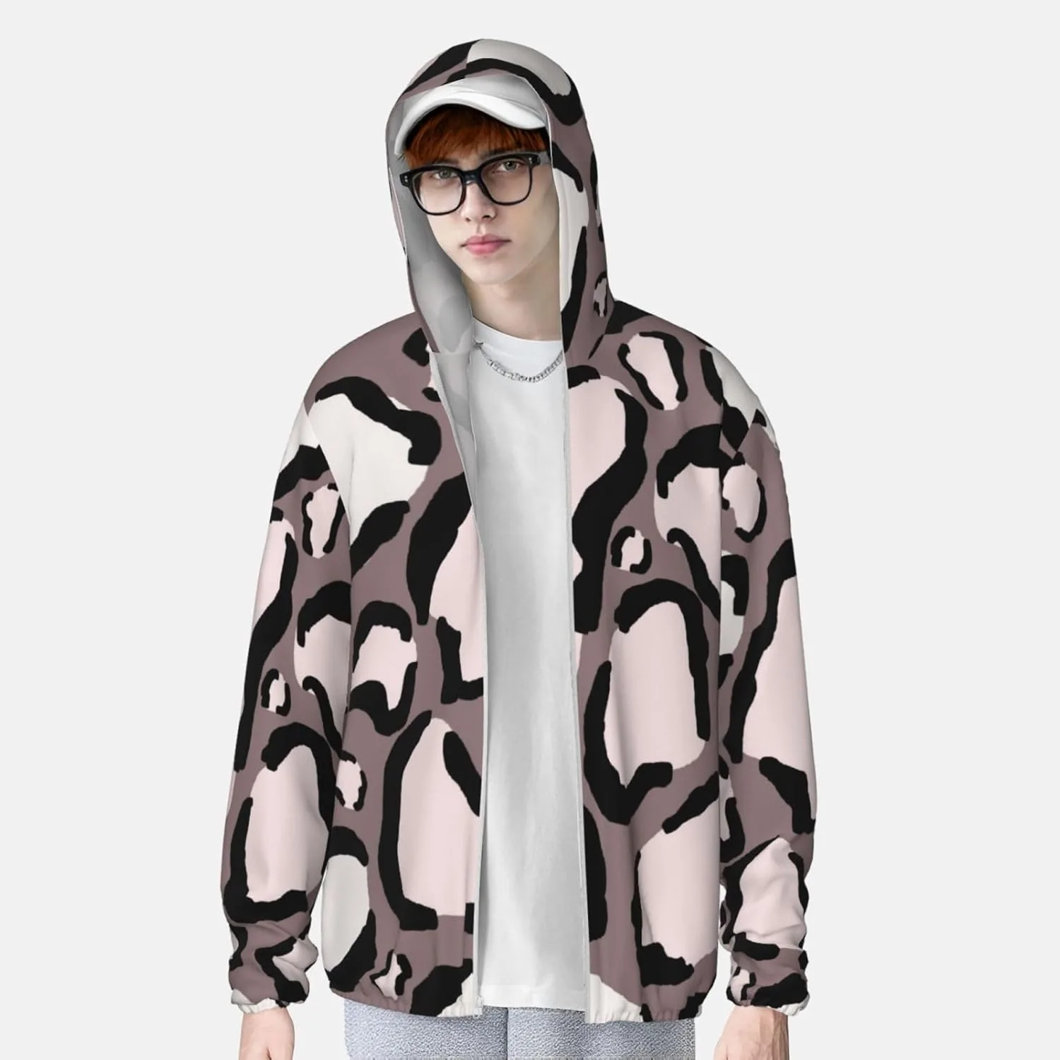 Толстовка с защитой от солнца Cheetah Print, легкая, с длинными рукавами и молнией — фото 2