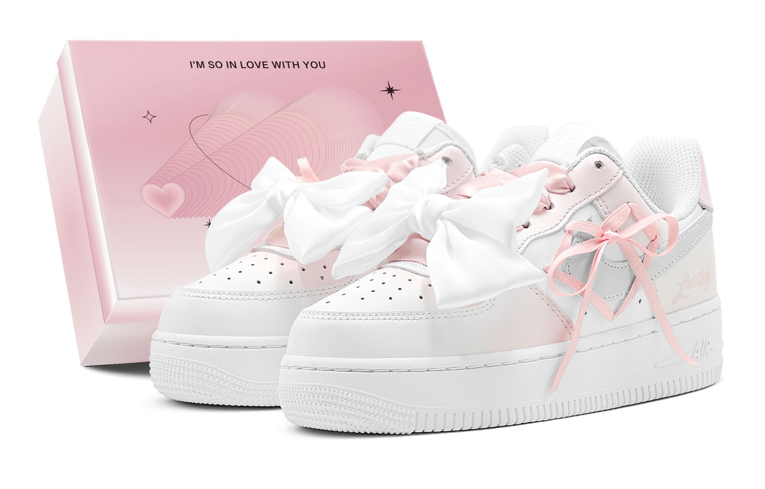 

Кроссовки Nike Air Force 1 Skateboarding Shoes Women's Low-top Silver/Pink, розовый