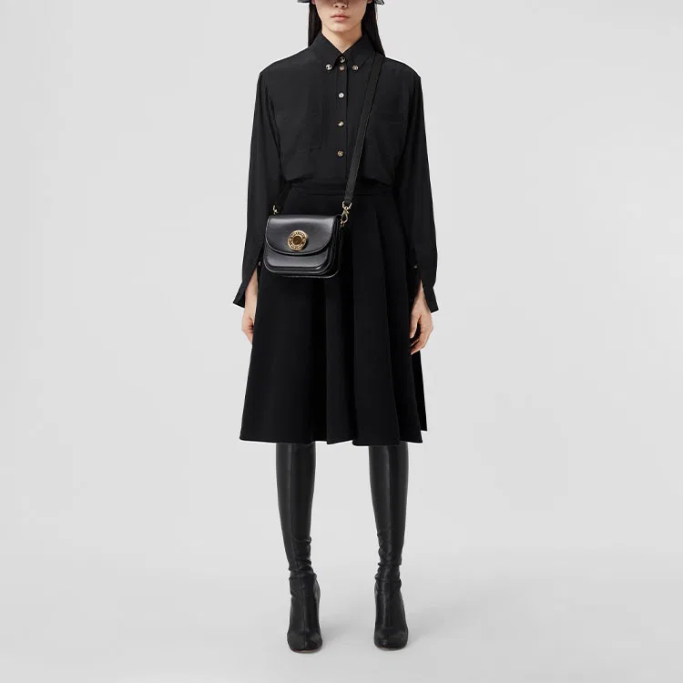 Рубашка женская Burberry, свободный крой, черный — фото 4