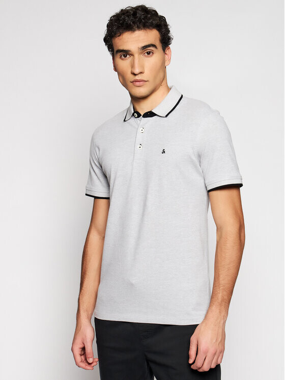 

Рубашка-поло узкого кроя Jack&Jones, серый