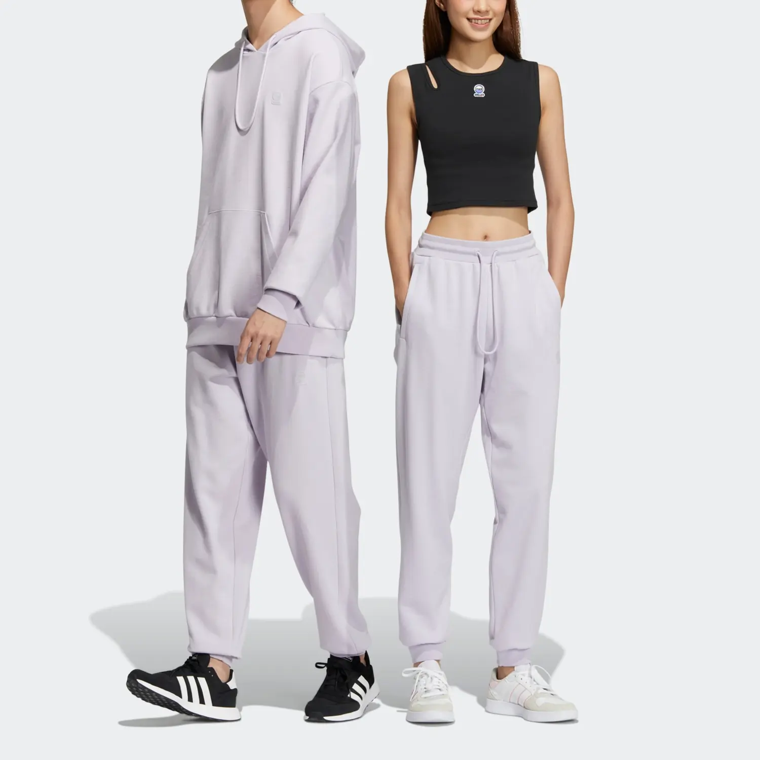 Трикотажные спортивные штаны унисекс Adidas, цвет Silver — фото 4