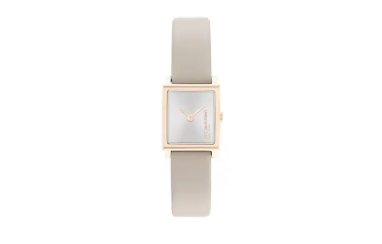 

Calvin Klein Часы TIMELESS Wrist Watch Quartz Movement Leather Strap Silver Dial Women's Watch, Silver Dial