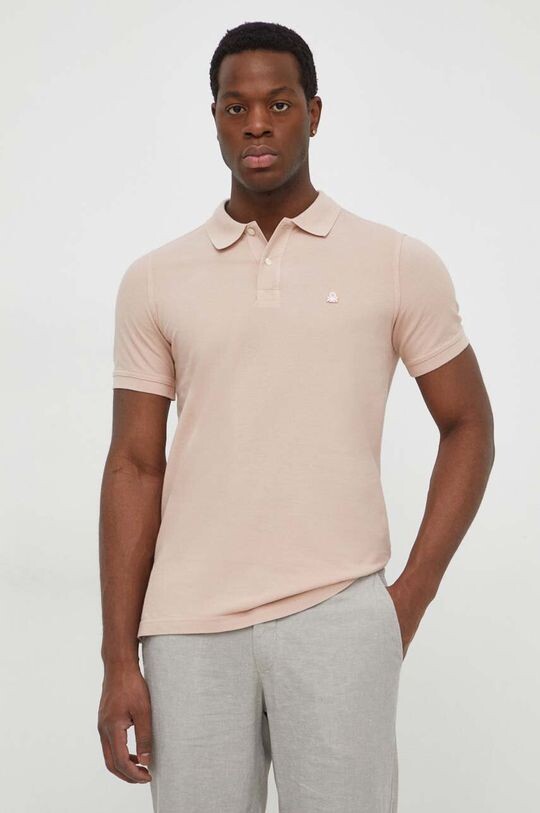 

Хлопковое поло United Colors of Benetton, розовый