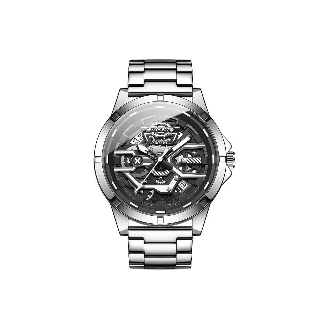 

Dickies Часы Darth Vader Collection Wrist Watch Quartz Movement Metal Strap 48*40*11mm Skeleton Dial Men's Watch