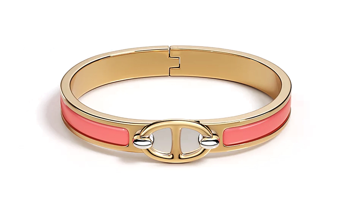 

HERMES Браслет Gold Plated, Enamel Bangles Women's Pink