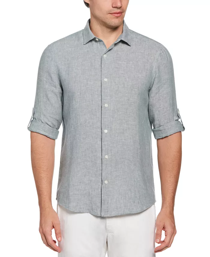 

Мужская льняная рубашка Perry Ellis, зеленый