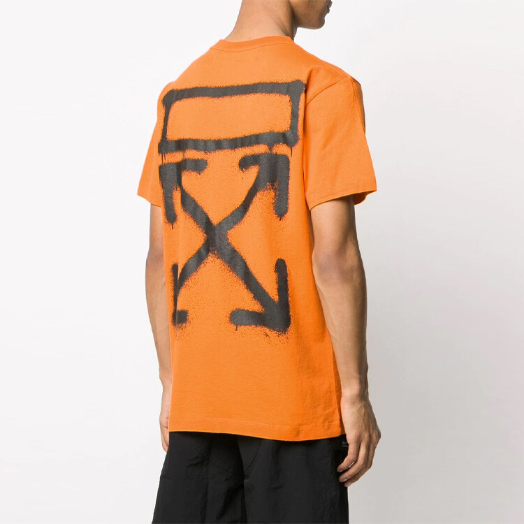 Футболка с изображением аэрозольной краски Off-White, оранжевый — фото 4