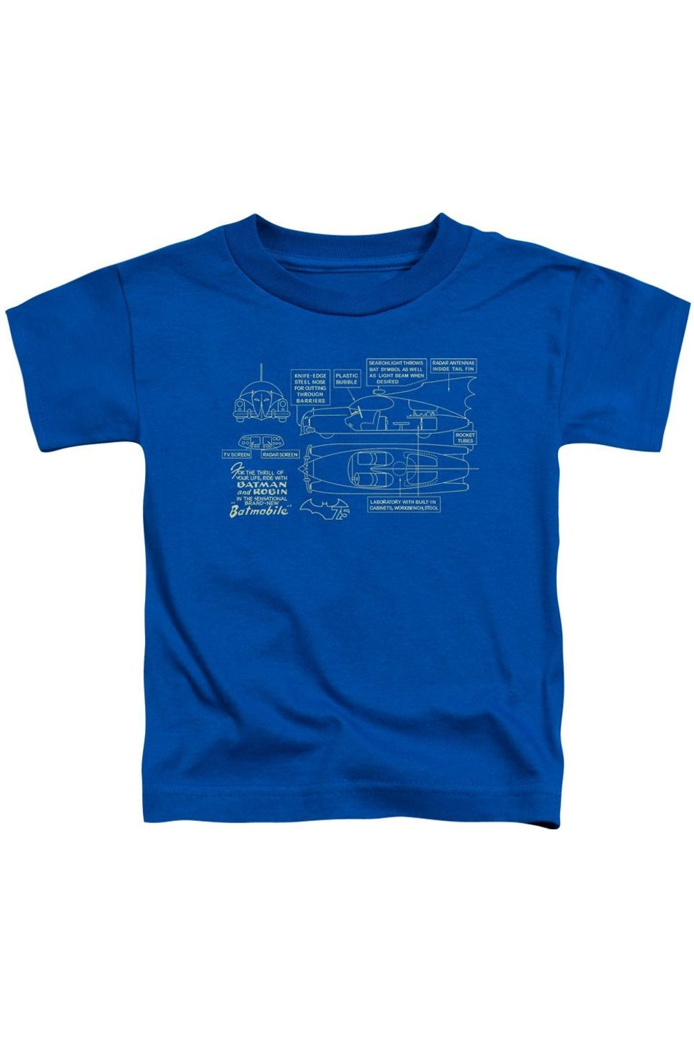 

Футболка с коротким рукавом для детей "Бэтмобиль" Batman Gildan, синий