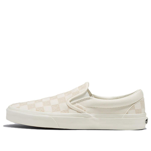 

Кроссовки classic slip-on stitch checkerboard 'beige' Vans, бежевый