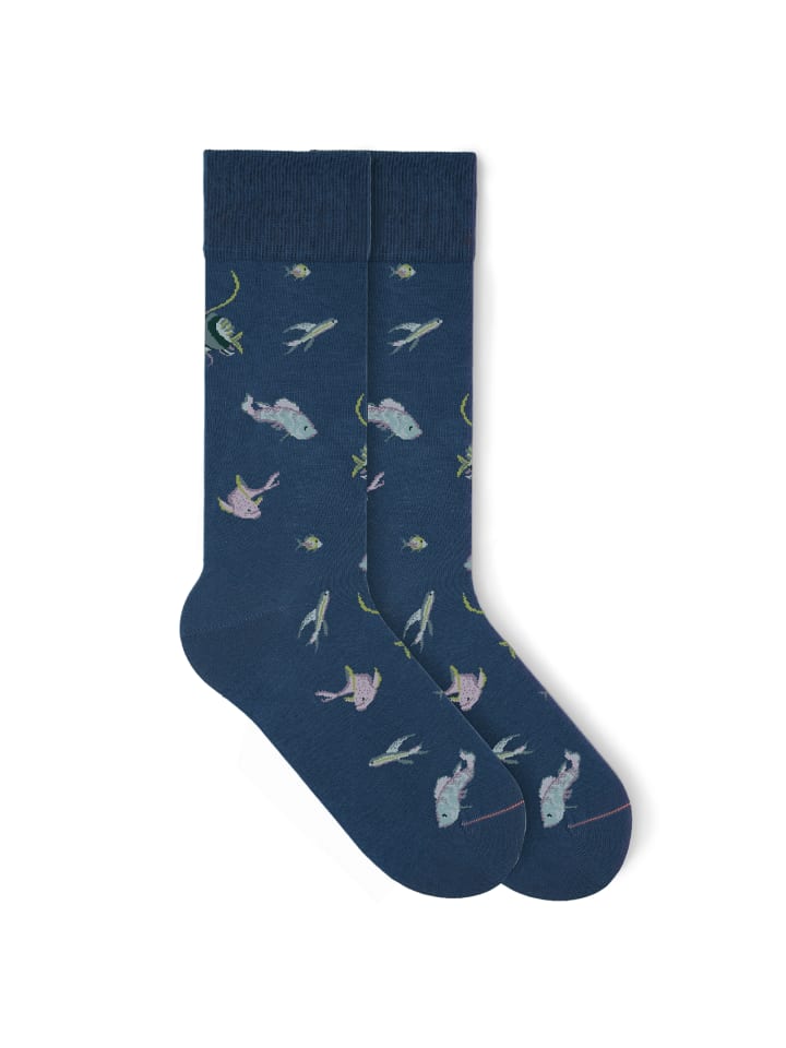 

Von Jungfeld Носки с узором SIGNATURE ICONS в цвете «Рыбки» - Эгейский синий