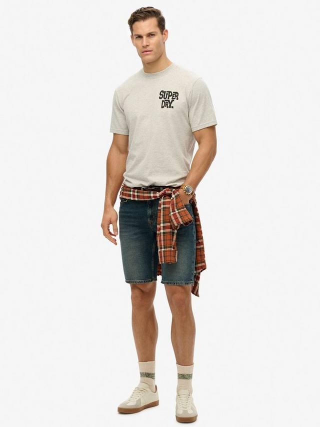 Футболка с принтом свободного кроя из хлопковой смеси Superdry, Grey Marl — фото 3