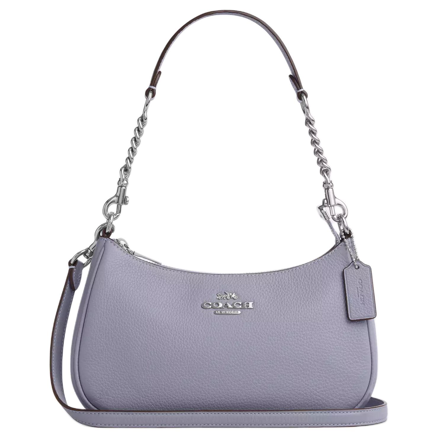

Сумка через плечо teri pebble leather, кросс-боди, женская сумка среднего размера dusty purple COACH, Set (Bag+Dust Bag)