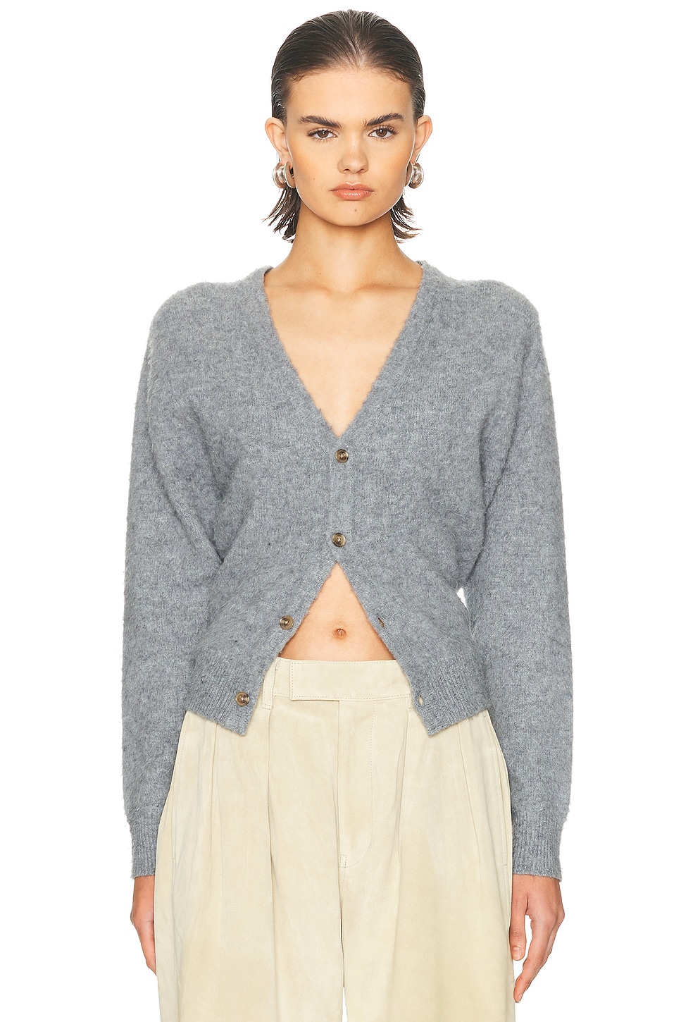 

Кардиган с разрезом по бокам R13, Light Heather Grey