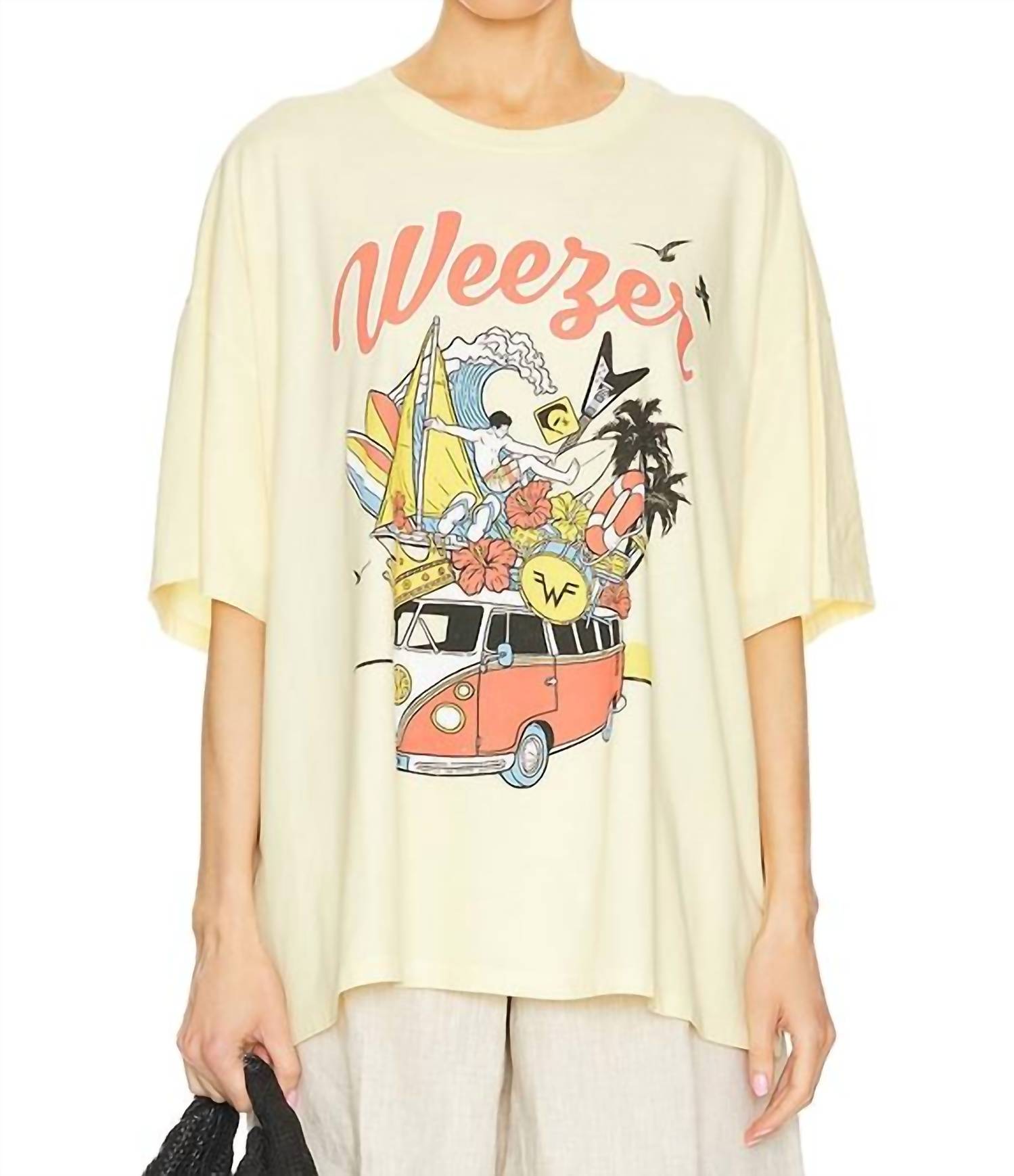 

Футболка Weezer Collage Tee Top в желтом цвете Fizz DAYDREAMER