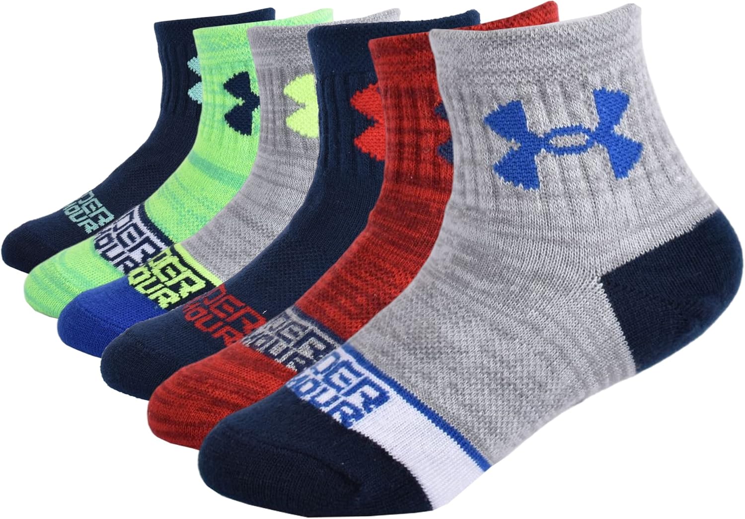 

Детские четвертные носки Under Armour для мальчиков (мультипак), Color Block