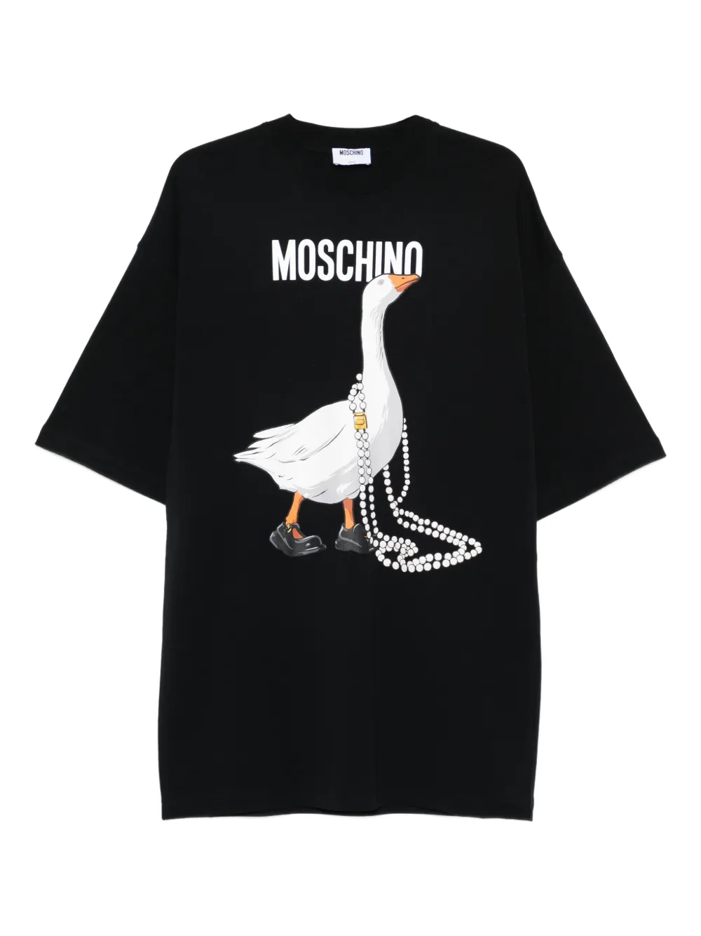 

Мини-платье с графичным принтом Moschino, черный