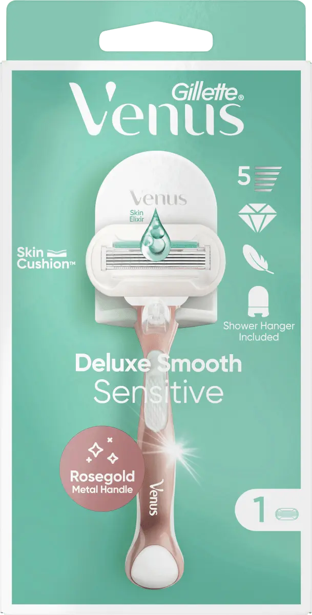 

Бритва Deluxe Smooth Sensitive розовое золото + держатель для душа 1 шт. Gillette