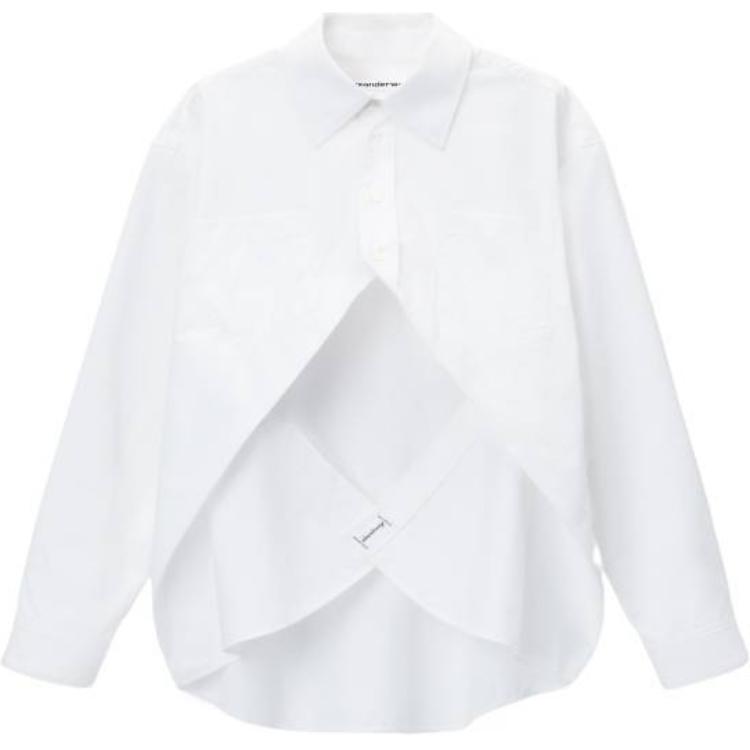 

Рубашка с завышенным разрезом спереди Alexander Wang, белый